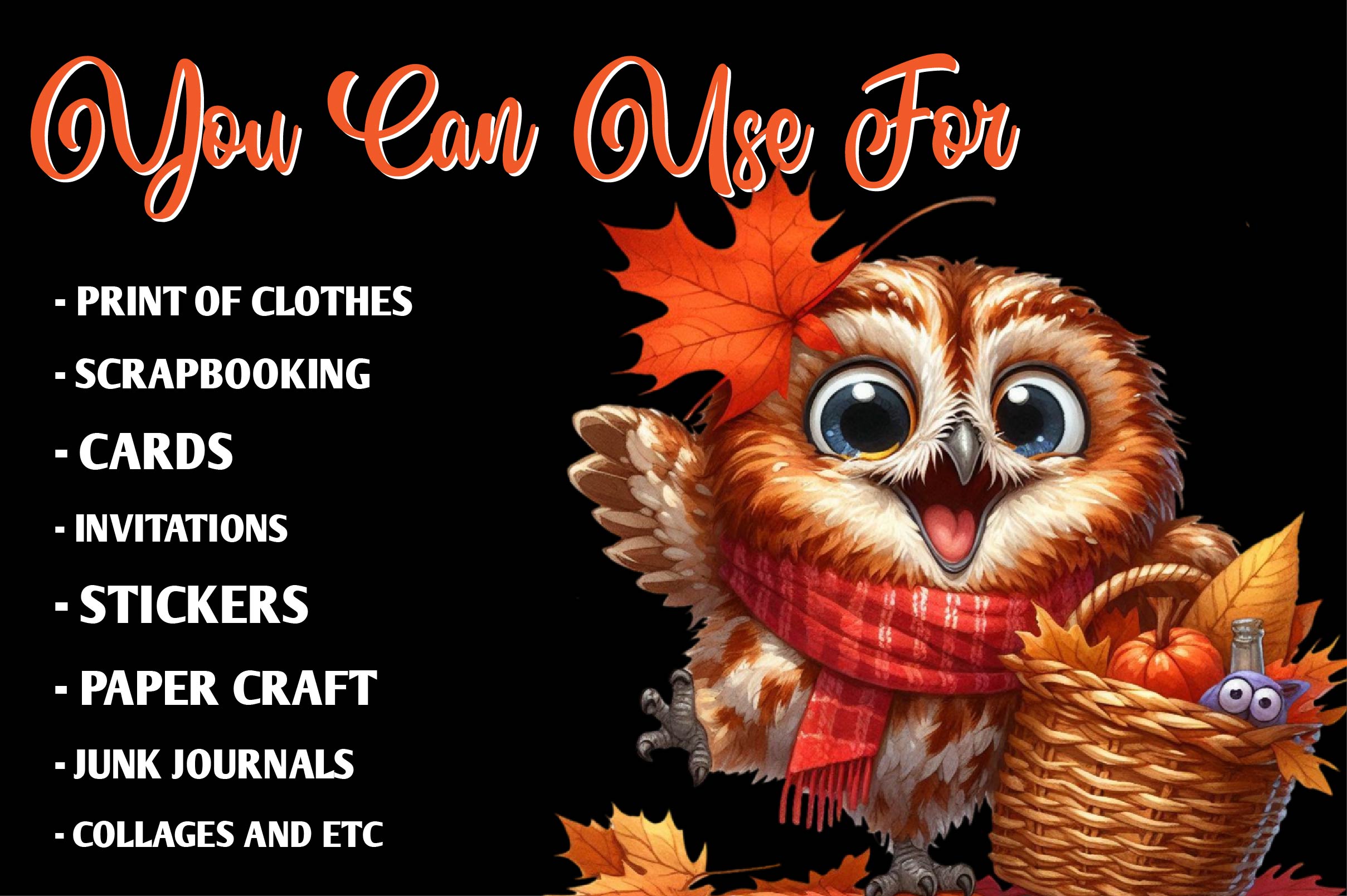 Autumn Funny Tawny Owl Clipart Bundle - CraftNest - Digital Crafting and Art
