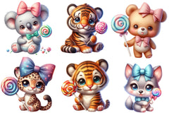 Cute Outfit Baby Animals Clipart Bundle - CraftNest - Digital Crafting and Art