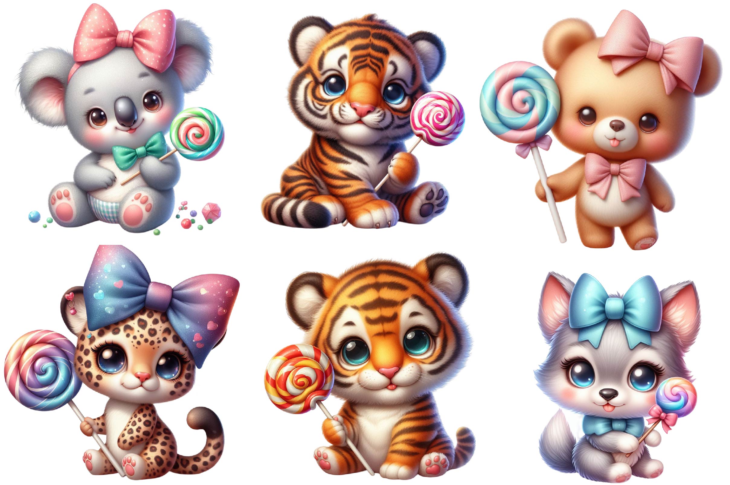 Cute Outfit Baby Animals Clipart Bundle - CraftNest - Digital Crafting and Art