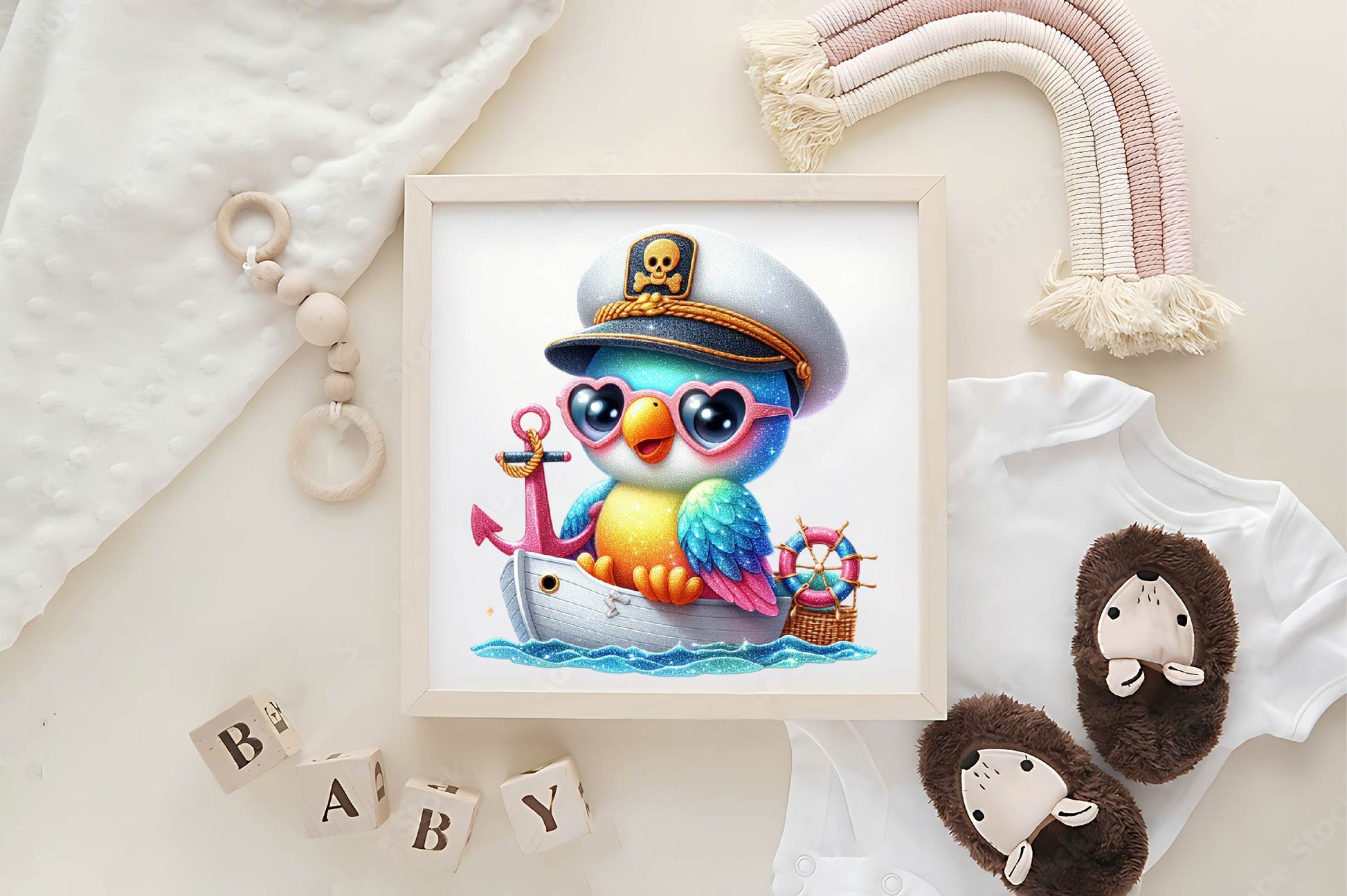 Nautical Parrot Captain Illustration Clipart Bundle - CraftNest - Digital Crafting and Art