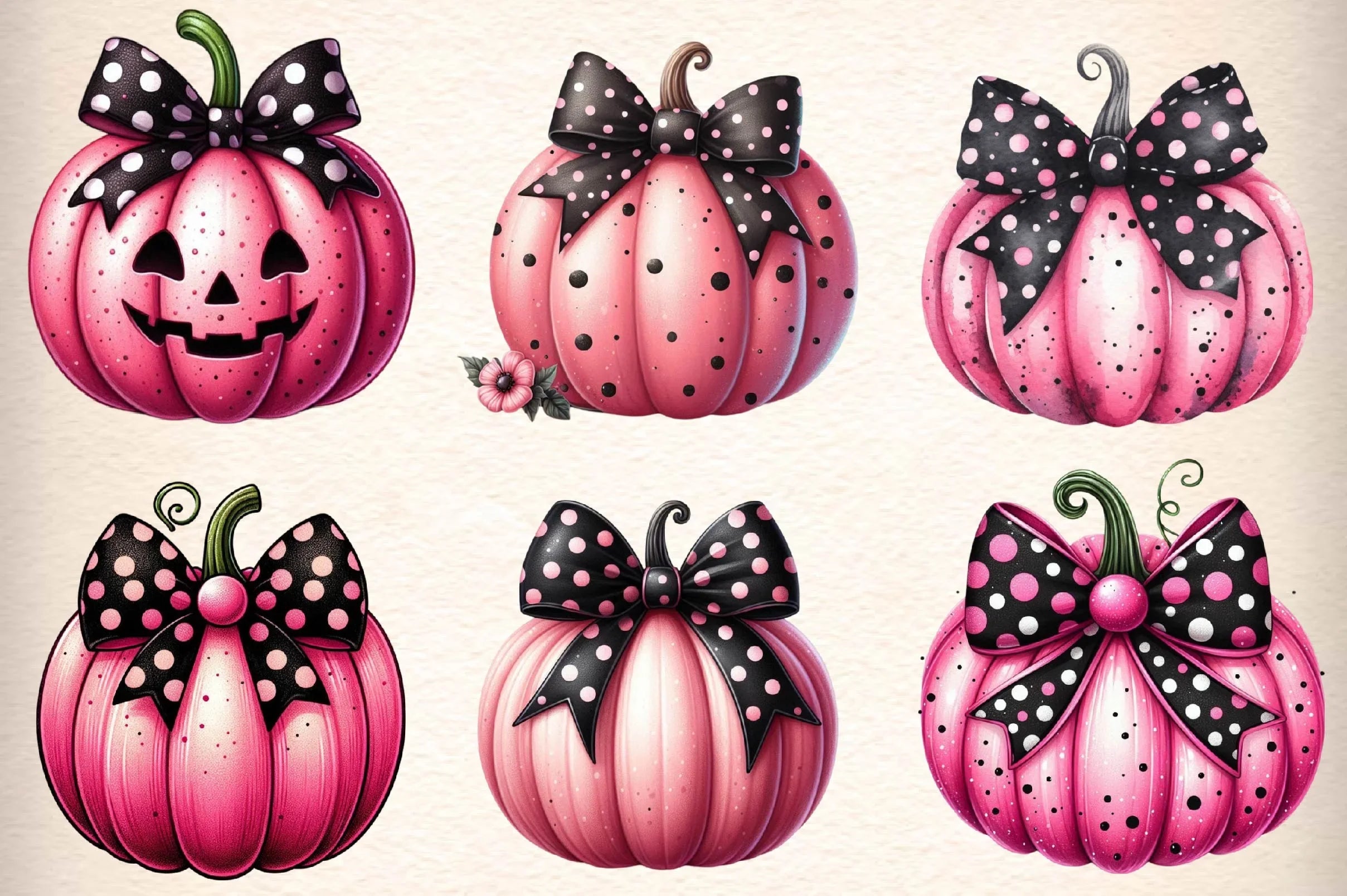 Pink Pumpkin Clipart Bundle - CraftNest - Digital Crafting and Art