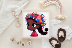 Adorable Afro Baby Girl Clipart Bundle - CraftNest - Digital Crafting and Art