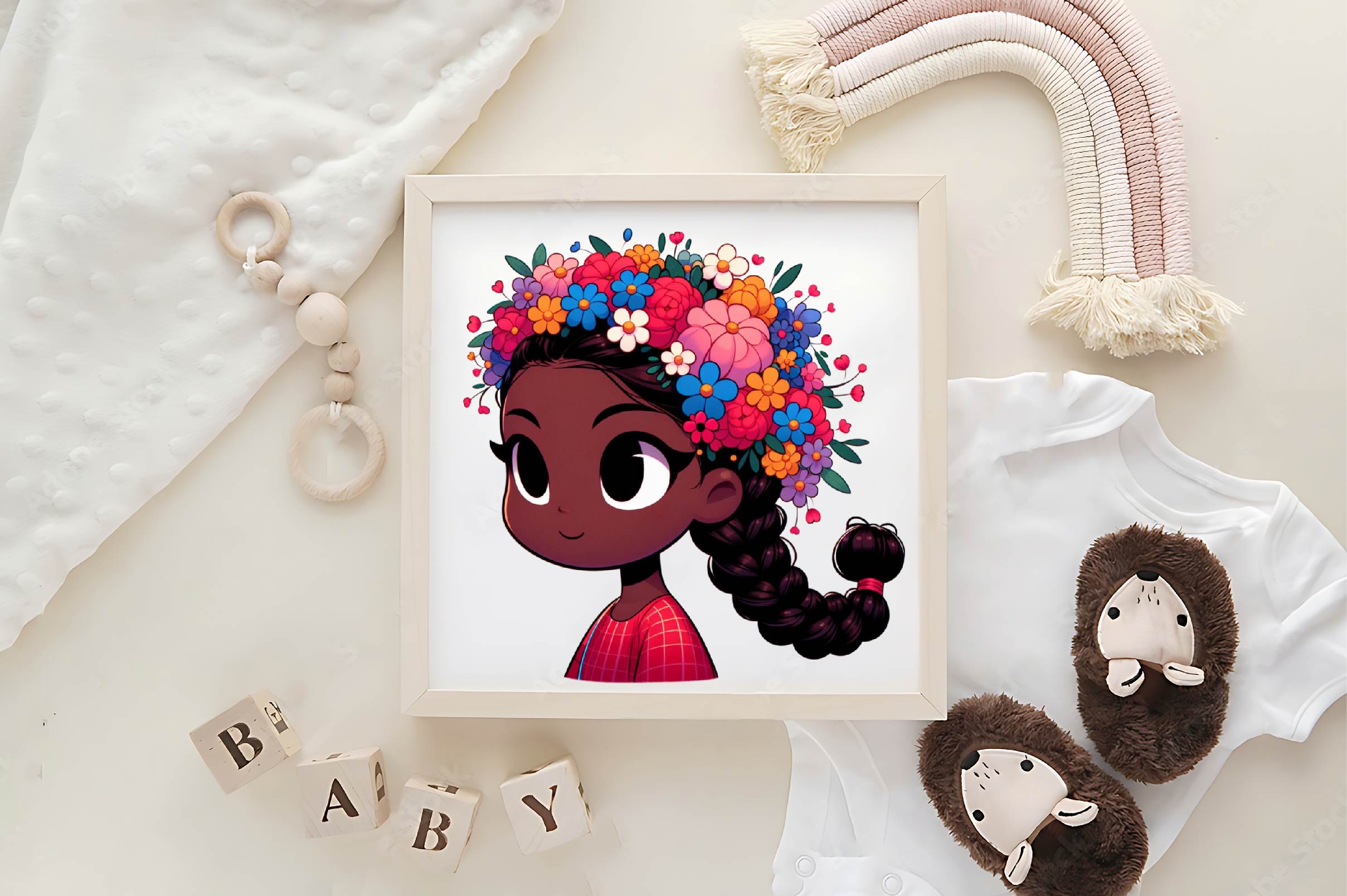 Adorable Afro Baby Girl Clipart Bundle - CraftNest - Digital Crafting and Art