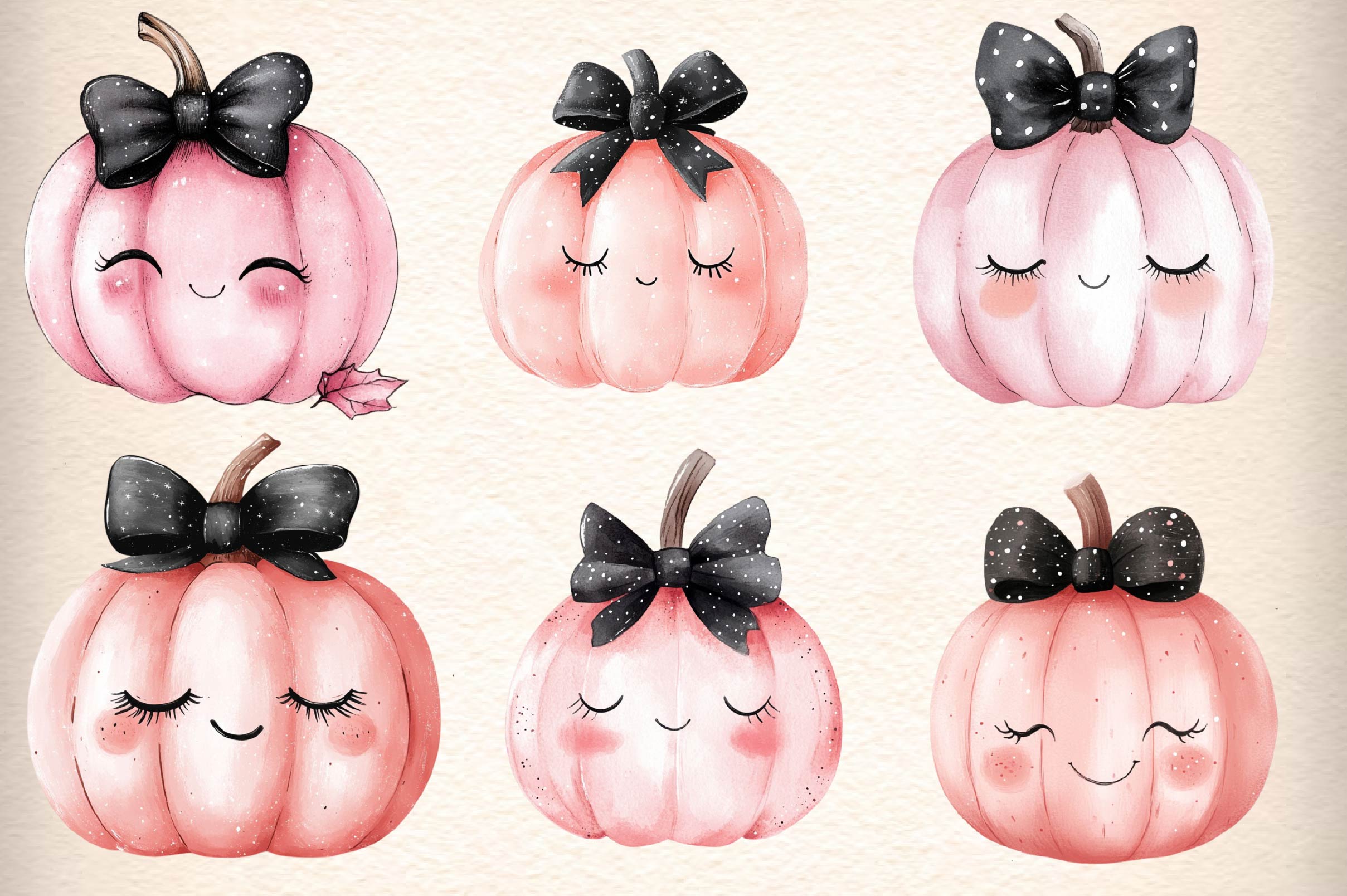 Pink Halloween Pumpkin Clipart Bundle 1 - CraftNest - Digital Crafting and Art