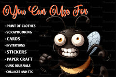 Funny Bees Clipart Bundle - CraftNest - Digital Crafting and Art