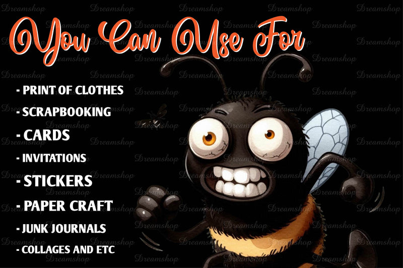 Funny Bees Clipart Bundle - CraftNest - Digital Crafting and Art