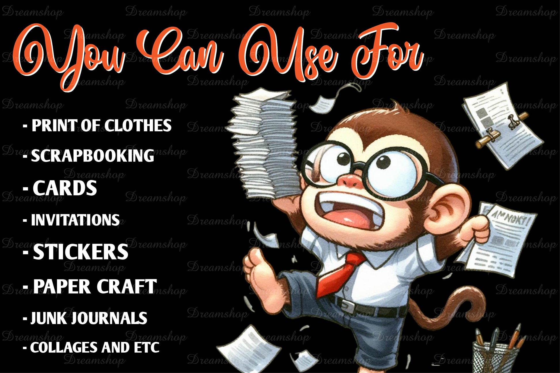 Quirky Monkey Clipart Bundle - CraftNest - Digital Crafting and Art