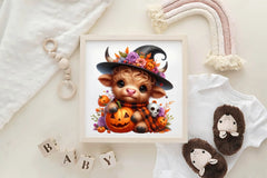 Cute Highland Cow Halloween Clipart Bundle - CraftNest - Digital Crafting and Art