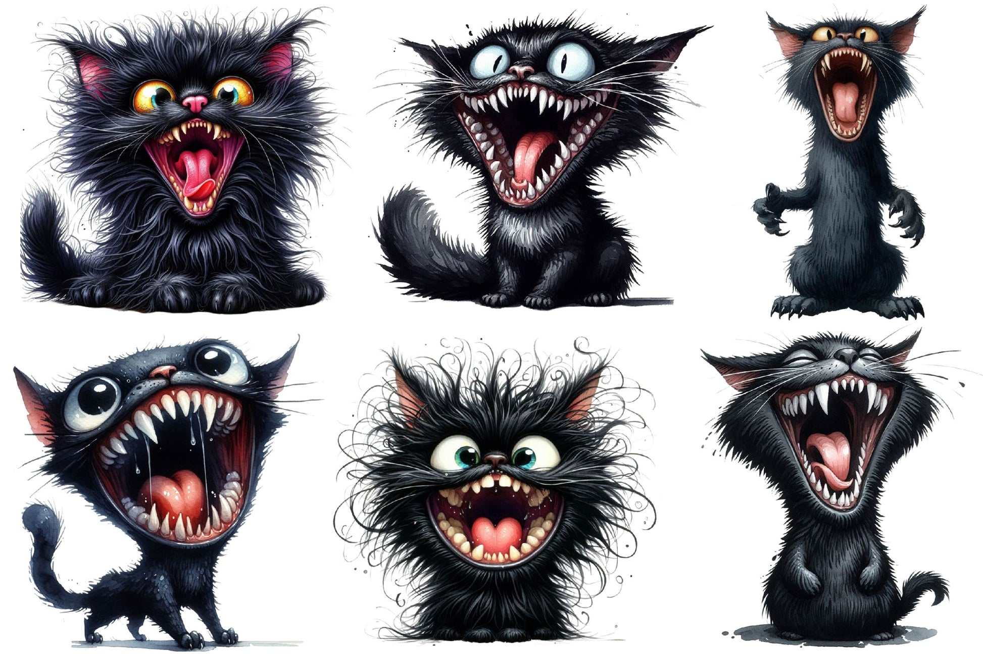 Funny Black Cats Clipart Bundle - CraftNest - Digital Crafting and Art