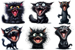 Funny Black Cats Clipart Bundle - CraftNest - Digital Crafting and Art