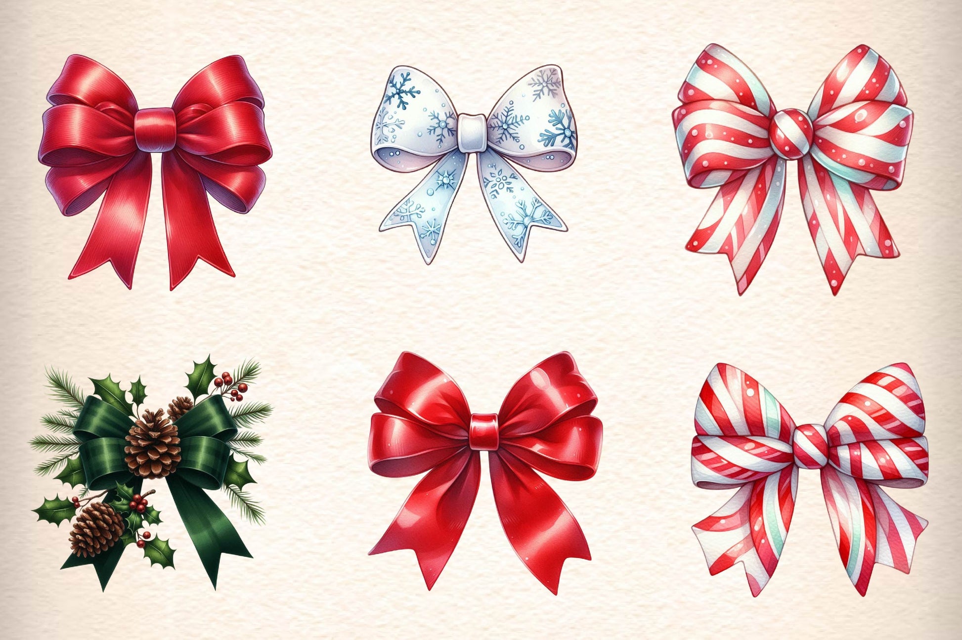 Christmas Bow Clipart Bundle 1 - CraftNest - Digital Crafting and Art