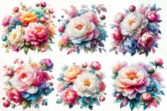 Peony Flower Clipart Bundle - CraftNest - Digital Crafting and Art