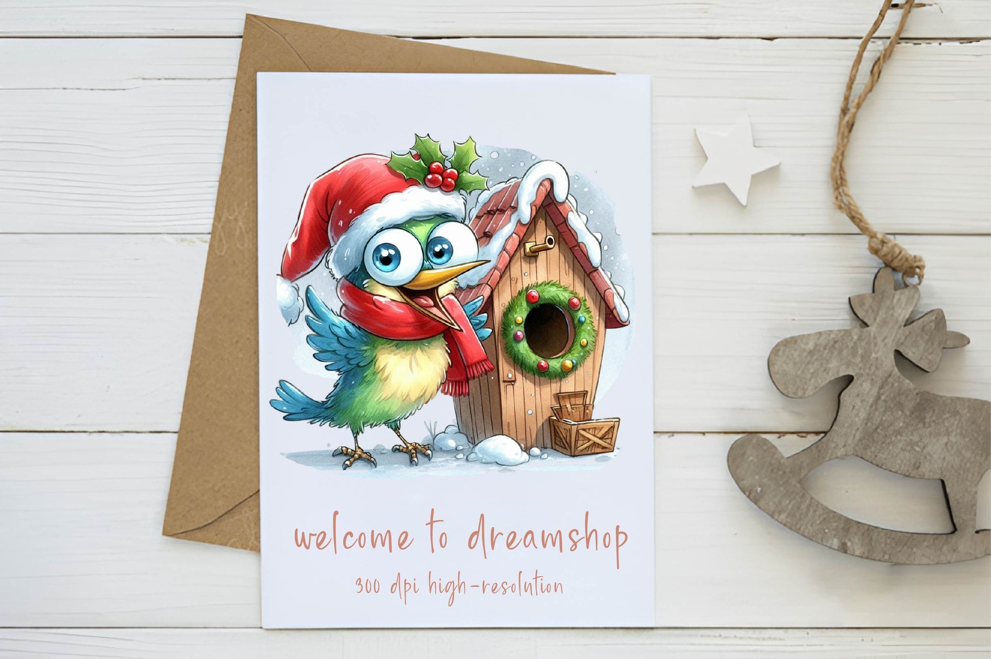 Christmas Bird House Clipart Bundle - CraftNest - Digital Crafting and Art