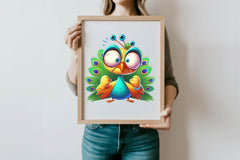 Cute Peacock Clipart Bundle 1 - CraftNest - Digital Crafting and Art