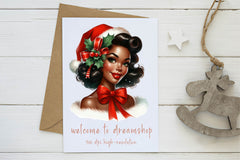 1950s Vintage Christmas Pin Up Girl Clipart Bundle - CraftNest - Digital Crafting and Art