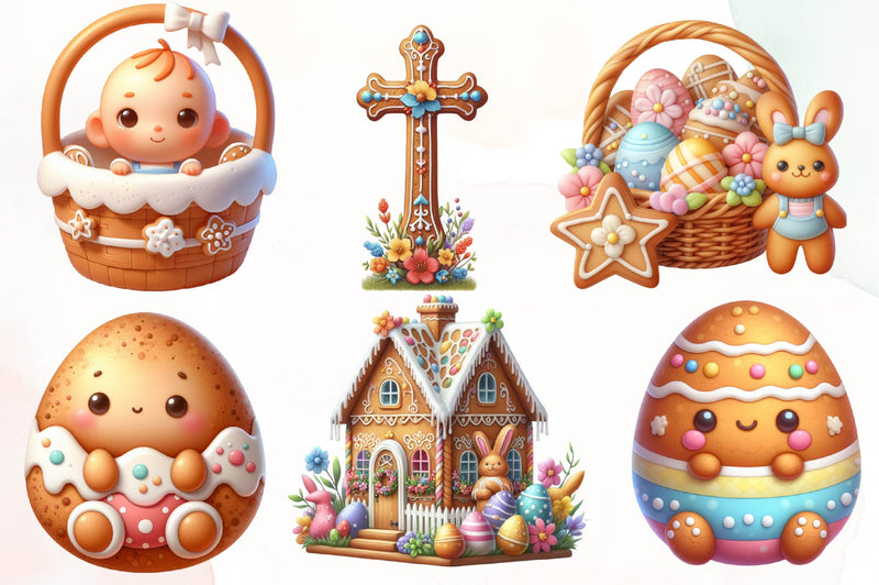 Easter Easter Gingerbread Clipart Bundle - CraftNest - Digital Crafting and Art