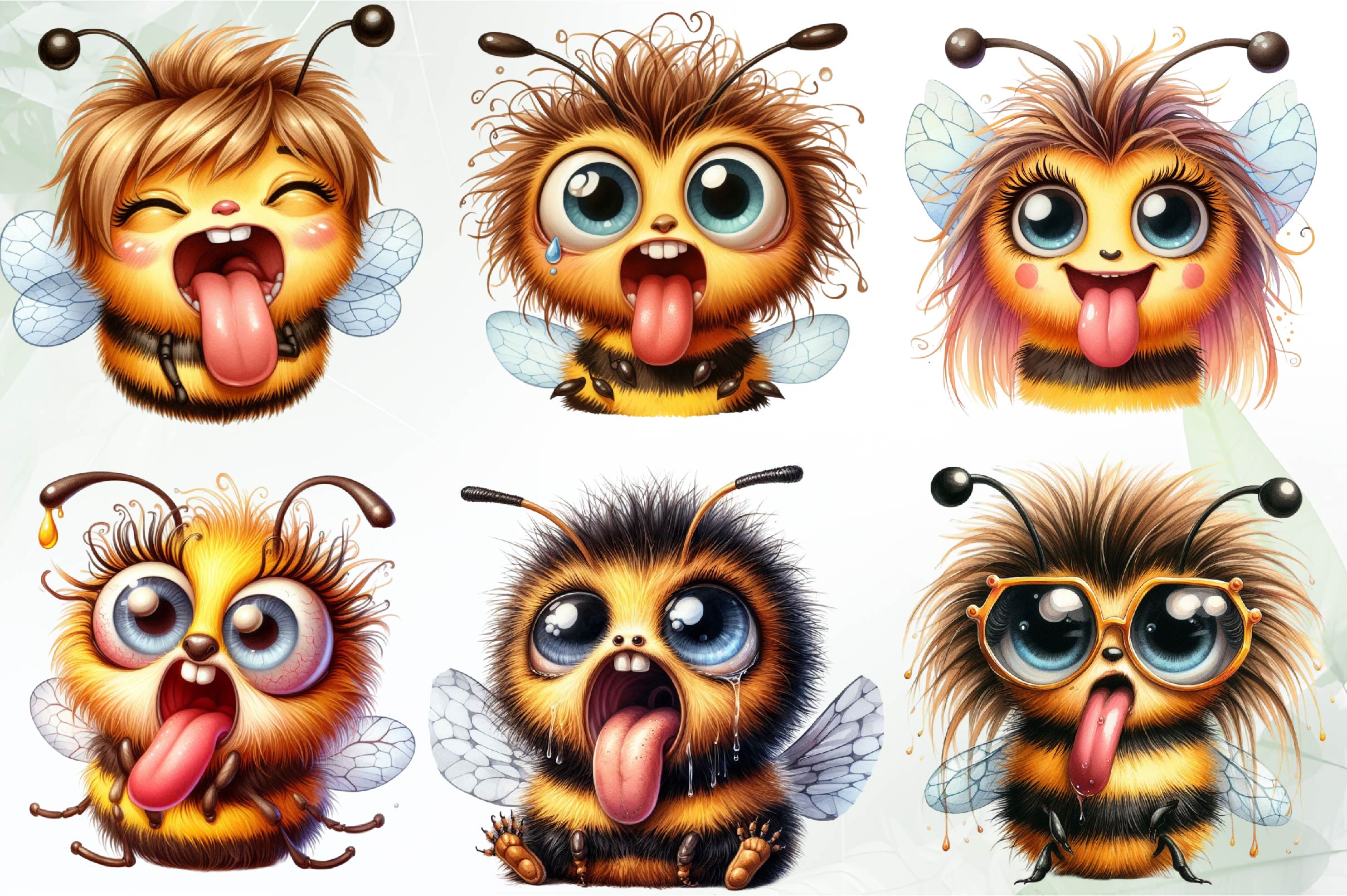 Crazy Funny Bee Clipart Bundle - CraftNest - Digital Crafting and Art