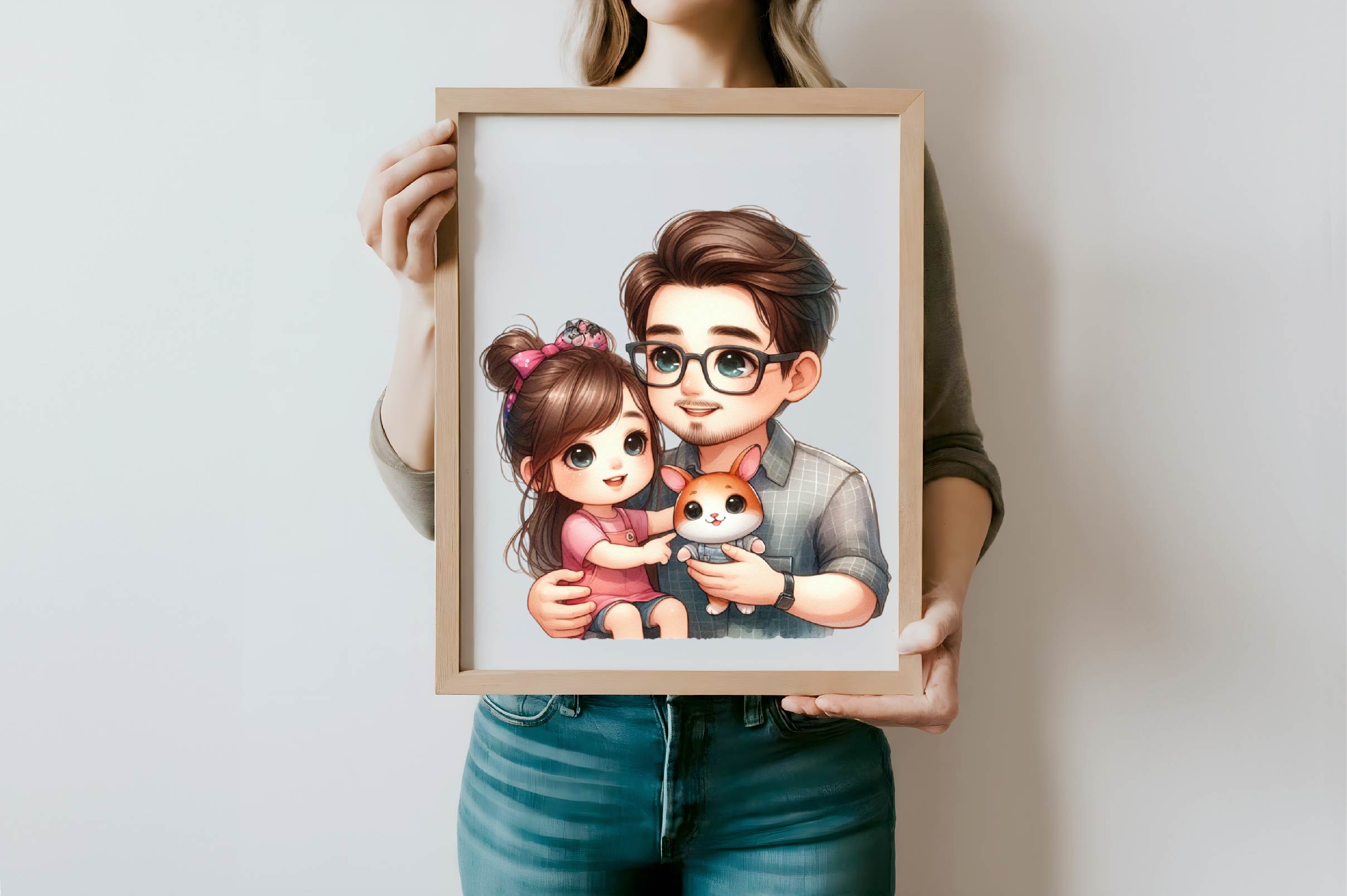 Latino Father With Children Clipart Bundle - CraftNest - Digital Crafting and Art