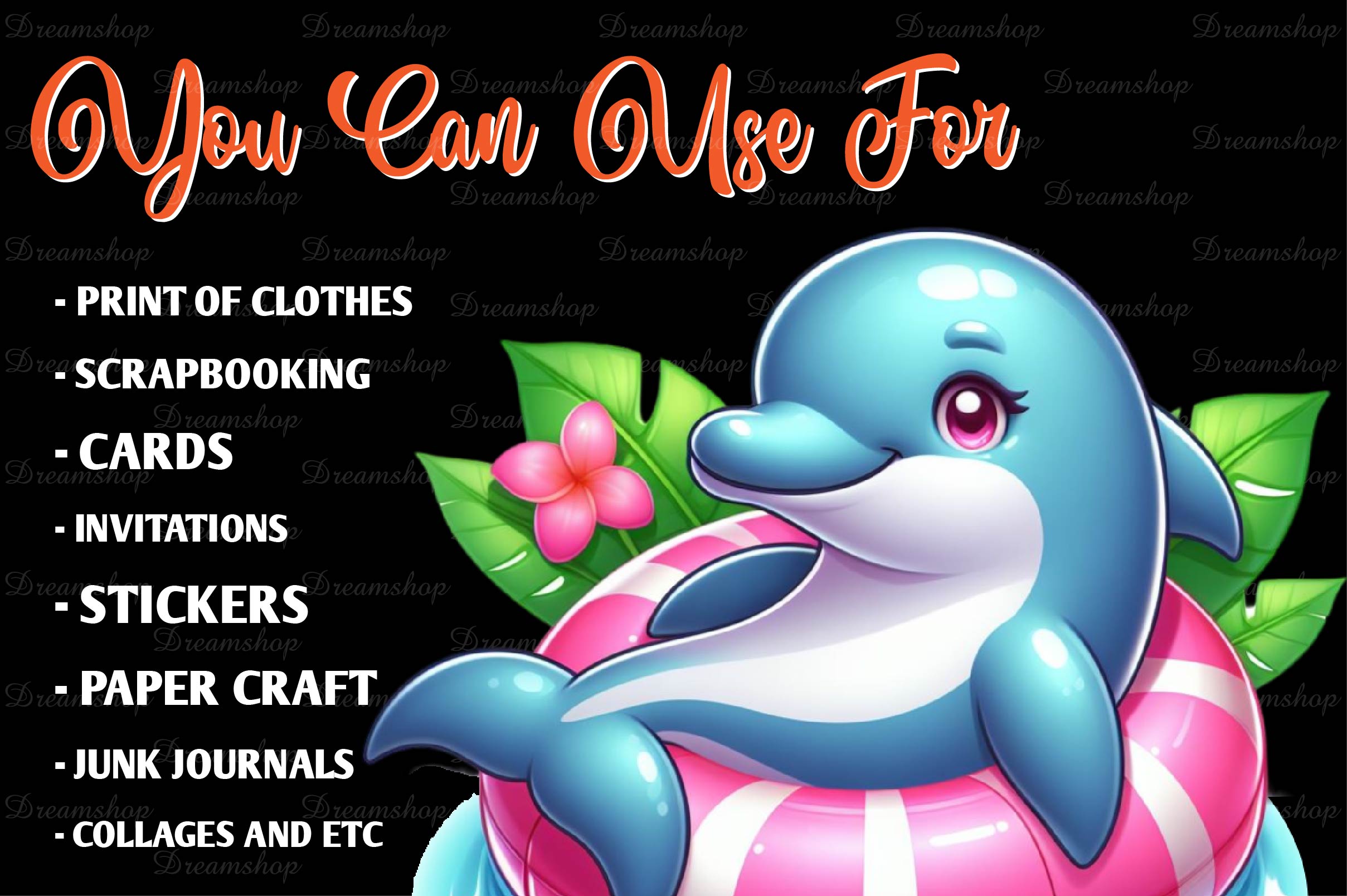 Pink Animals Relaxing On Swimming Float Clipart Bundle - CraftNest - Digital Crafting and Art