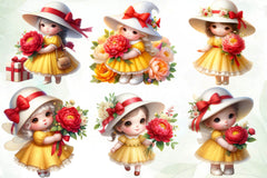 Cute Baby Girl Clipart Bundle - CraftNest - Digital Crafting and Art