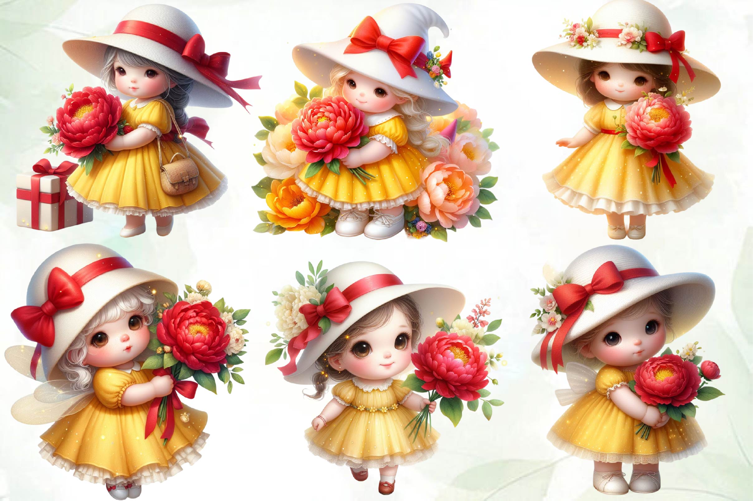 Cute Baby Girl Clipart Bundle - CraftNest - Digital Crafting and Art