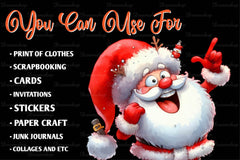 Funny Santa Claus Christmas Clipart Bundle - CraftNest - Digital Crafting and Art