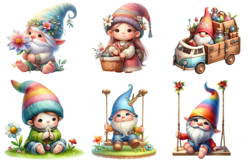 Hippie Gnomes Clipart Bundle - CraftNest - Digital Crafting and Art