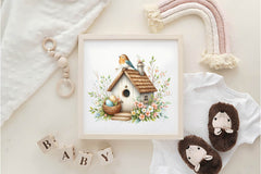 Spring Bird Houses Clipart Bundle - CraftNest - Digital Crafting and Art