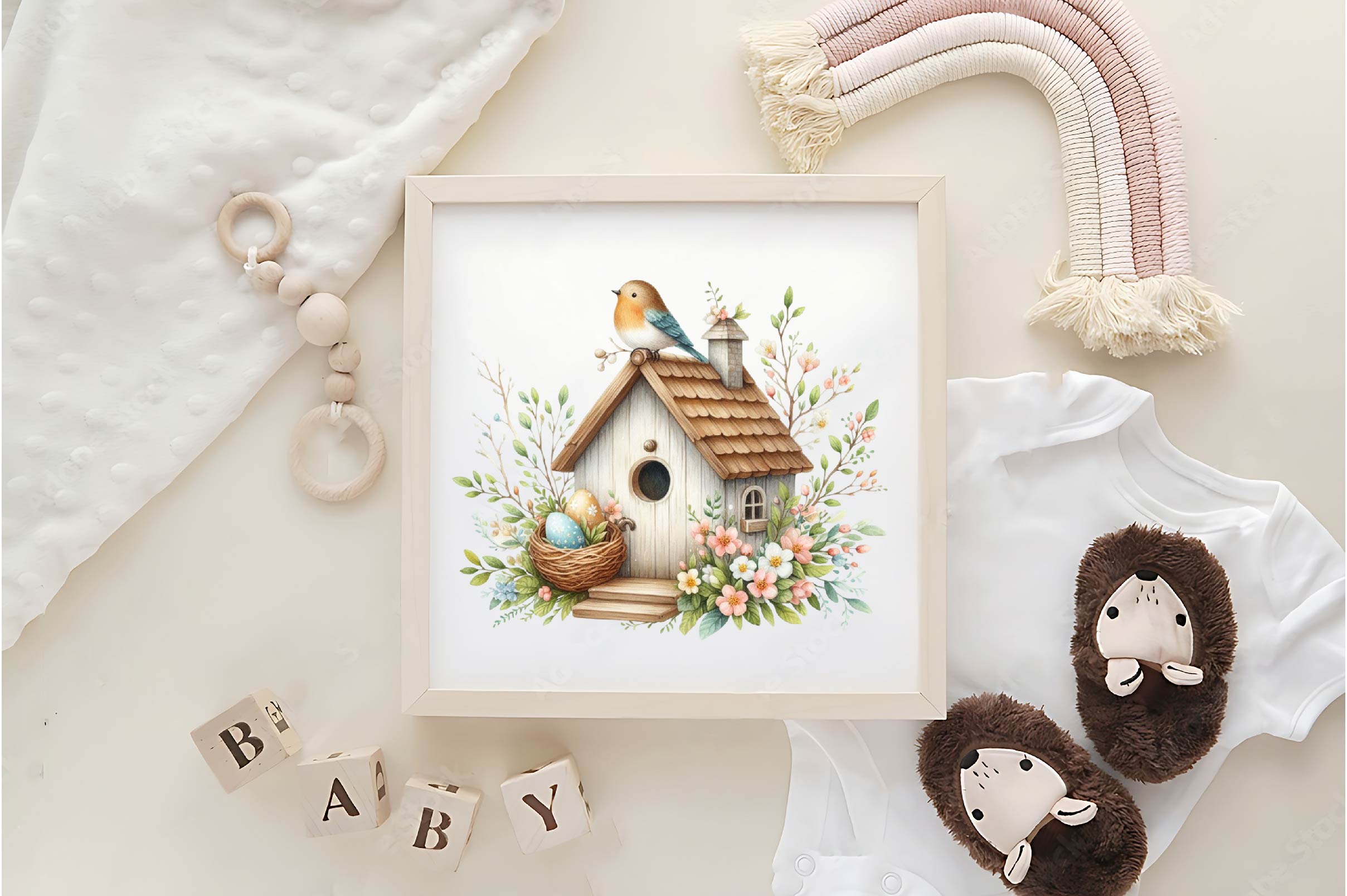 Spring Bird Houses Clipart Bundle - CraftNest - Digital Crafting and Art