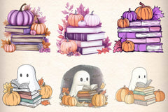 Ghost Reading Book Clipart Bundle - CraftNest - Digital Crafting and Art