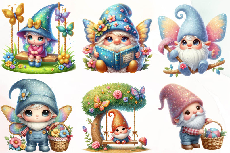 Cute Butterfly Gnome Clipart Bundle - CraftNest - Digital Crafting and Art