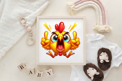 Funny Chicken Face Clipart Bundle - CraftNest - Digital Crafting and Art