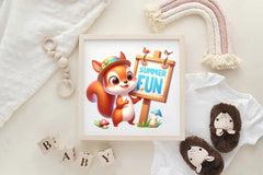 Summer Squirrel Clipart Bundle - CraftNest - Digital Crafting and Art