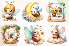 Cute Bee Clipart Bundle 1 - CraftNest - Digital Crafting and Art