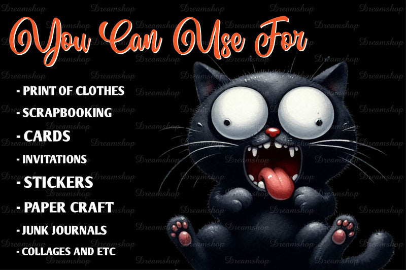Funny Black Cats Cute Cat Clipart Bundle 1 - CraftNest - Digital Crafting and Art