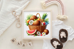 Summer Coconut Clipart Bundle - CraftNest - Digital Crafting and Art