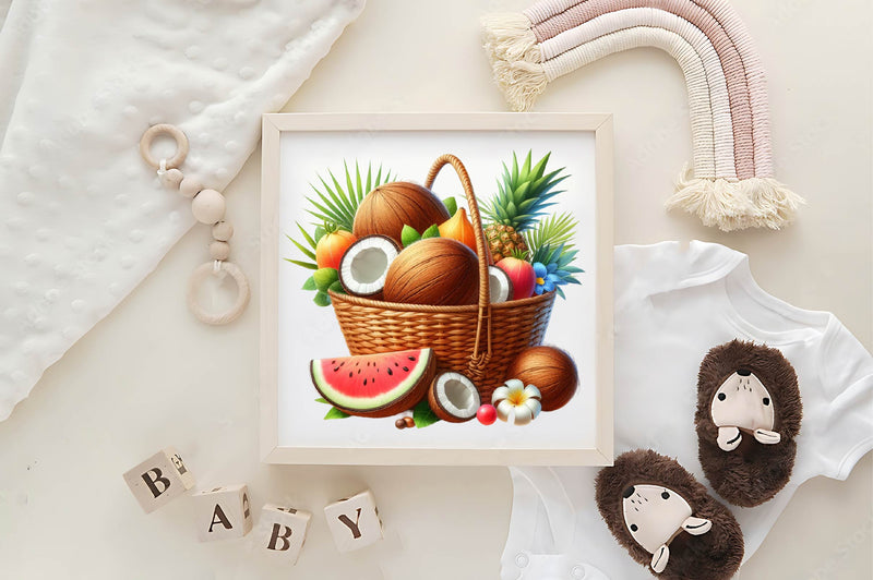 Summer Coconut Clipart Bundle - CraftNest - Digital Crafting and Art