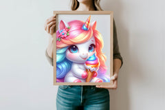 Cute Summer Unicorns Clipart Bundle 1 - CraftNest - Digital Crafting and Art