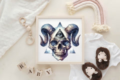 Skull With Horns Clipart Bundle 1 - CraftNest - Digital Crafting and Art