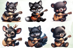 Animals With Guitar Clipart Bundle - CraftNest - Digital Crafting and Art