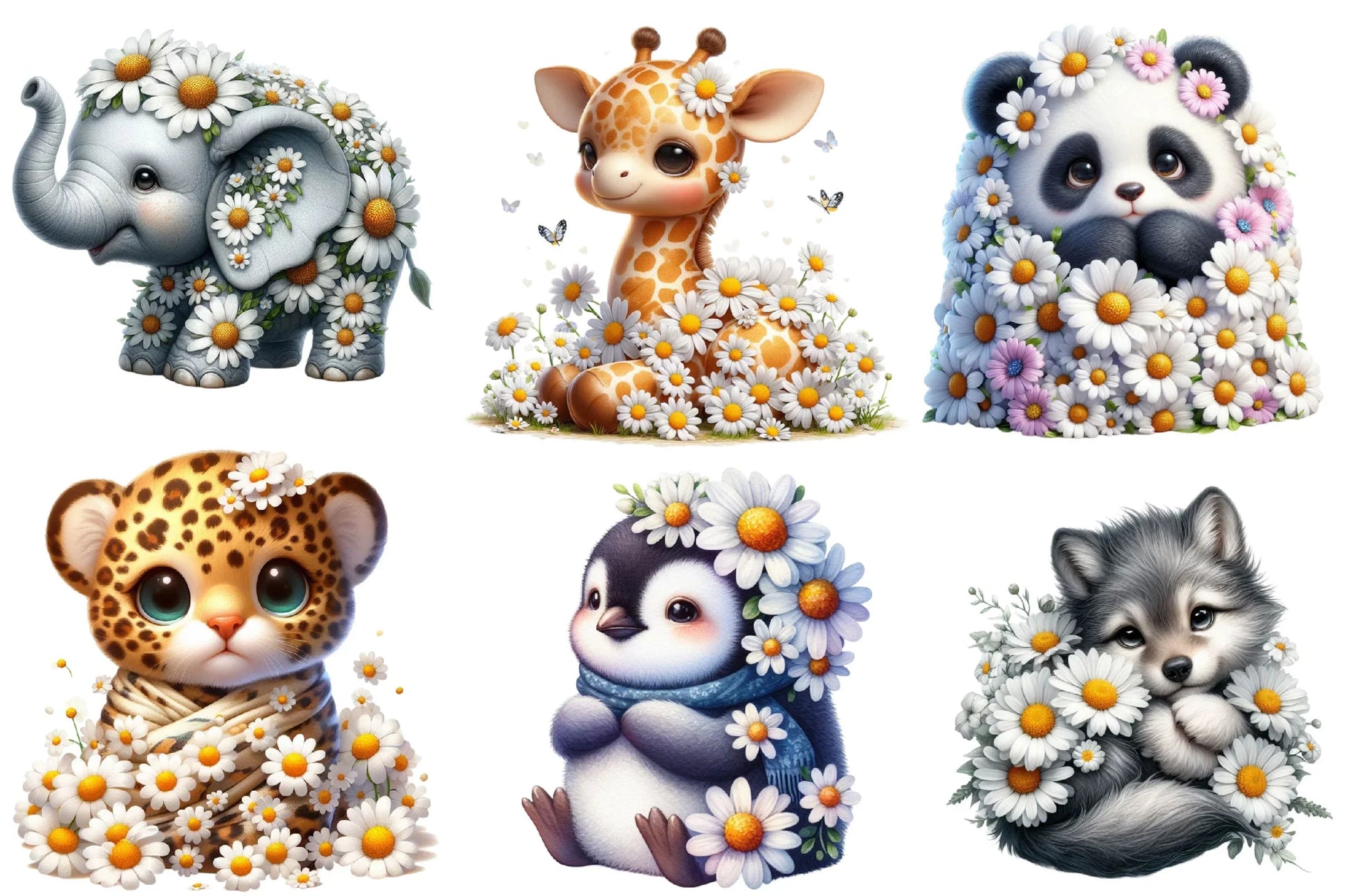 Daisy Animals Clipart Bundle - CraftNest - Digital Crafting and Art