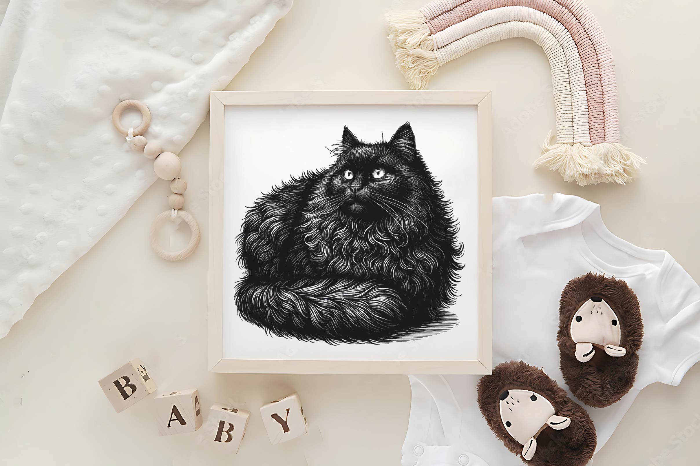 Halloween Fluffy Black Cat Clipart Bundle - CraftNest - Digital Crafting and Art