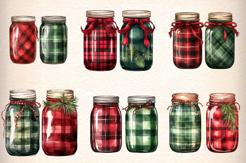 Christmas Mason Jar Clipart Bundle - CraftNest - Digital Crafting and Art
