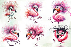 Funny Flamingo Cute Flamingo Clipart Bundle - CraftNest - Digital Crafting and Art