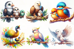 Mom And Baby Bird Clipart Bundle - CraftNest - Digital Crafting and Art