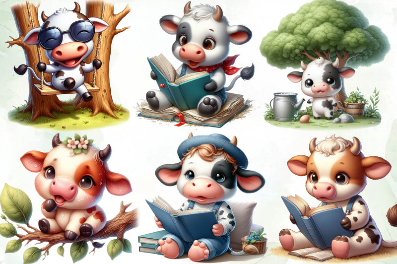 Cute Jokes Cow Clipart Bundle - CraftNest - Digital Crafting and Art