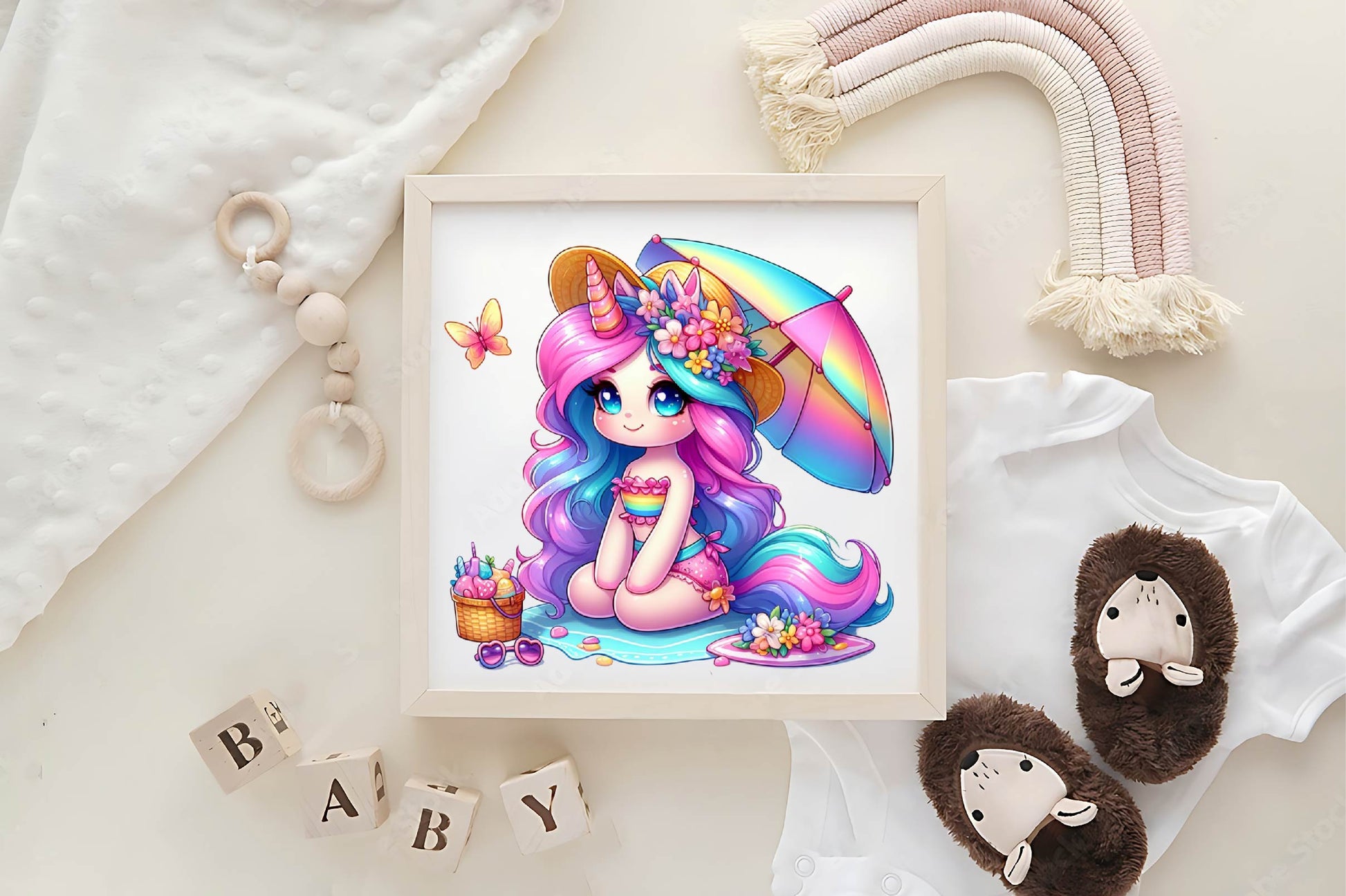 Cute Summer Unicorn Clipart Bundle - CraftNest - Digital Crafting and Art