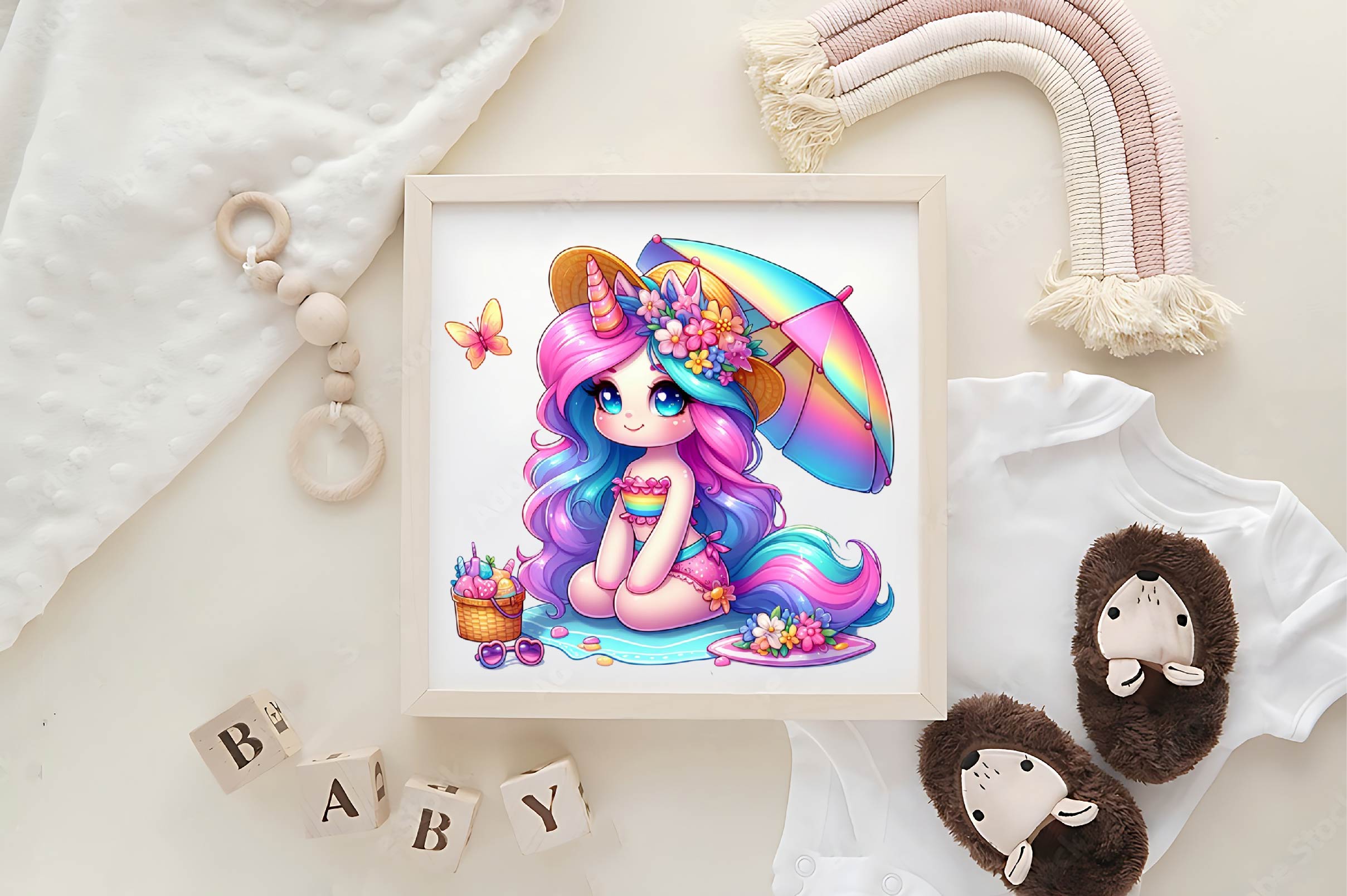 Cute Summer Unicorn Clipart Bundle - CraftNest - Digital Crafting and Art