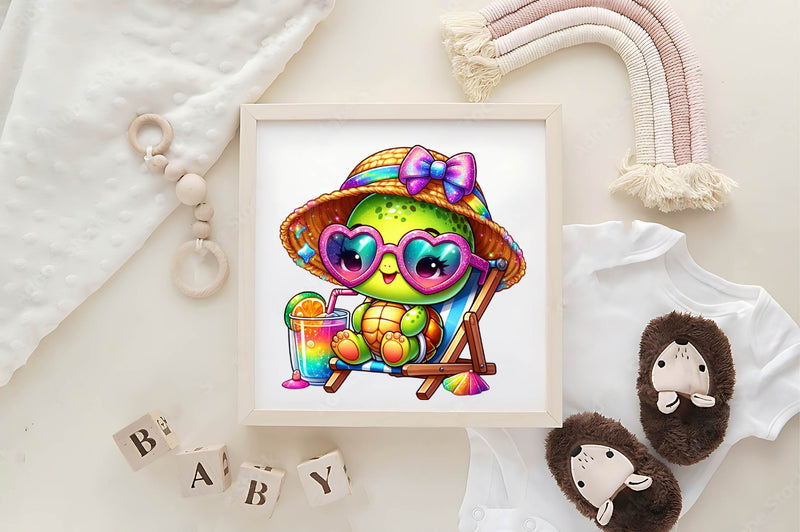 Chic Beach Sea Turtle Clipart Bundle - CraftNest - Digital Crafting and Art