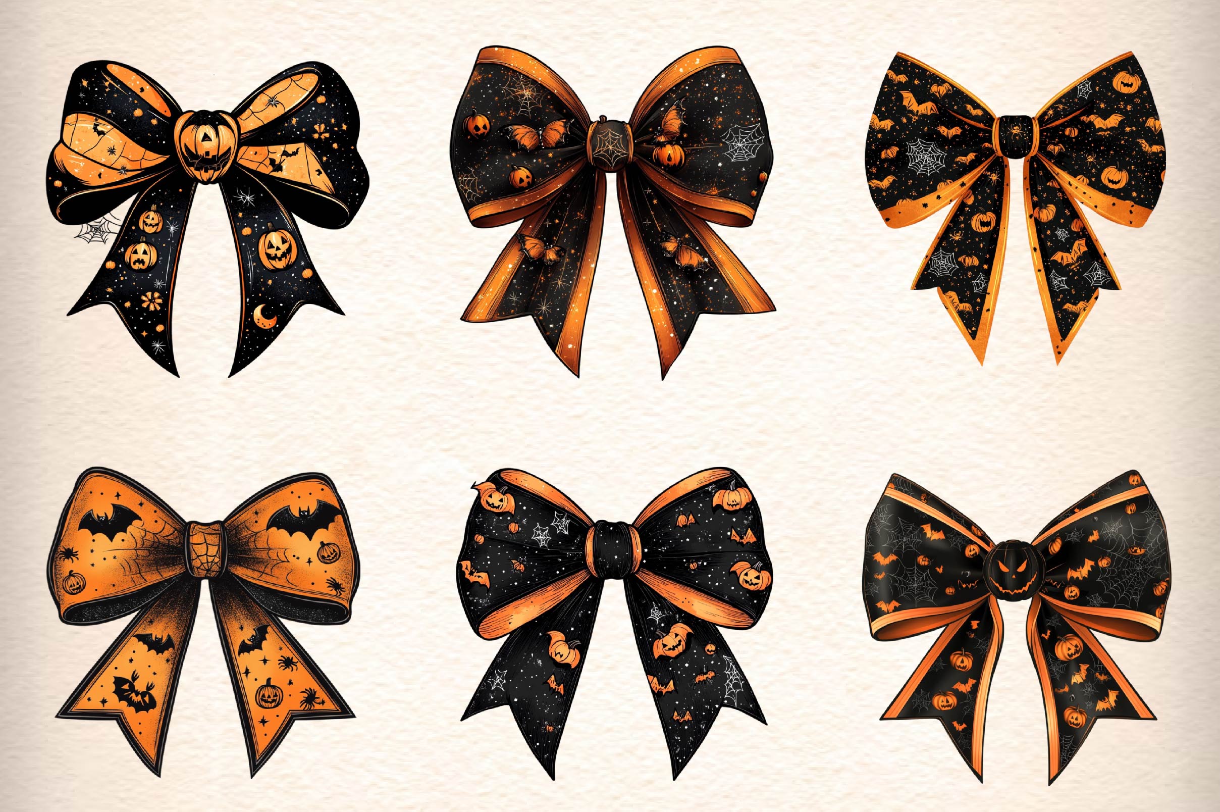 Halloween Coquette Bow Clipart Bundle 3 - CraftNest - Digital Crafting and Art